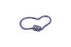 Silver Plated Micro Pave Heart Carabiner Clasp