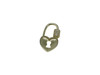 Gold Plated Micro Pave 15x27mm Heart Lock Carabiner Clasp
