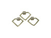 Gold Plated Micro Pave 15x13mm Mini Diamond Point Carabiner Clasp