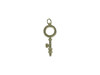 Gold Plated Micro Pave 10x28mm Ring Key Charm