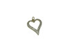 Gold Plated Micro Pave 24x20mm Open Heart Charm