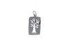 Sterling Silver 7.5x27.5mm Rectangle Tree Outline Charm