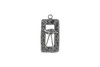 Sterling Silver 15x32mm Bird in Window Pendant