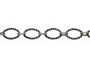 Antique Silver 9x6mm Textured Oval Cable Chain - Sold By 6 Inches