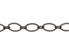 Gunmetal 9x6mm Textured Oval Cable Chain - Sold By 6 Inches
