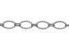 Silver 9x6mm Textured Oval Cable Chain - Sold By 6 Inches