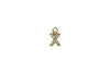 Gold Plated Micro Pave 8mm "X" Letter Charm