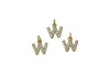 Gold Plated Micro Pave 8mm "W" Letter Charm