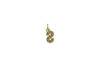 Gold Plated Micro Pave 8mm "S" Letter Charm