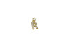 Gold Plated Micro Pave 8mm "R" Letter Charm