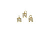 Gold Plated Micro Pave 8mm "N" Letter Charm