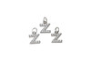 Silver Plated Micro Pave 8mm "Z" Letter Charm