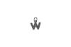 Silver Plated Micro Pave 8mm "W" Letter Charm