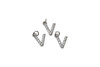 Silver Plated Micro Pave 8mm "V" Letter Charm