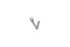 Silver Plated Micro Pave 8mm "V" Letter Charm