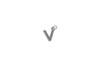 Silver Plated Micro Pave 8mm "V" Letter Charm