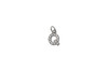 Silver Plated Micro Pave 8mm "Q" Letter Charm