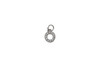 Silver Plated Micro Pave 8mm "O" Letter Charm