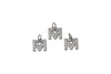 Silver Plated Micro Pave 8mm "M" Letter Charm