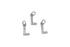 Silver Plated Micro Pave 8mm "L" Letter Charm