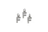 Silver Plated Micro Pave 8mm "F" Letter Charm