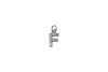 Silver Plated Micro Pave 8mm "F" Letter Charm