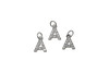 Silver Plated Micro Pave 8mm "A" Letter Charm
