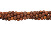 Tibetan Style Brown Antiqued Agate Matte 8mm Round