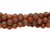 Tibetan Style Brown Antiqued Agate Matte 8mm Round