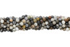Black Silver Leaf Jasper Polished 4mm Round