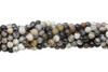 Black Silver Leaf Jasper Polished 4mm Round