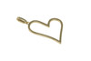 Gold Plated Micro Pave 40-45mm Open Heart Pendant