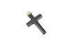Hematite Polished Rhodium Plated 22x39mm Crucifix Cross Pendant
