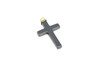Hematite Polished Rhodium Plated Micro Pave 22x39mm Cross Pendant