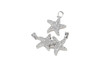 Silver Plated Micro Pave 17mm Starfish Charm