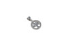 Silver Plated Micro Pave 11mm Coin with Tree Charm