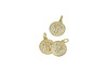 Gold Plated Micro Pave 11mm Coin with Cross Charm