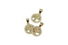 Gold Plated Micro Pave 11mm Coin with Tree Charm