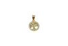 Gold Plated Micro Pave 11mm Coin with Tree Charm