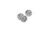 Silver Plated Micro Pave 12mm Wheel Bead