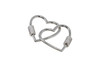 Silver Plated Micro Pave 28x30mm Large Heart Carabiner Clasp