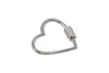 Silver Plated Micro Pave 28x30mm Large Heart Carabiner Clasp