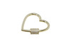 Gold Plated Micro Pave 28x30mm Large Heart Carabiner Clasp