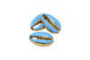 Gold 12x19mm Blue Plated Zinc Alloy Cowrie Shell Bead