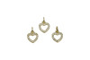 Gold Plated Micro Pave 7x9mm Open Heart Charm