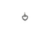 Silver Plated Micro Pave 7x9mm Open Heart Charm