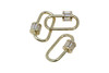 Gold Plated Micro Pave 24x15.4mm Oval Carabiner Clasp