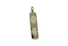 Gold Plated Micro Pave Hamsa Evil Eye Bar Pendant