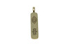 Gold Plated Micro Pave Hamsa Evil Eye Bar Pendant