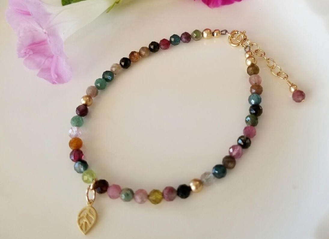 ​Rainforest & Rainbow 4mm Tourmaline Bracelet